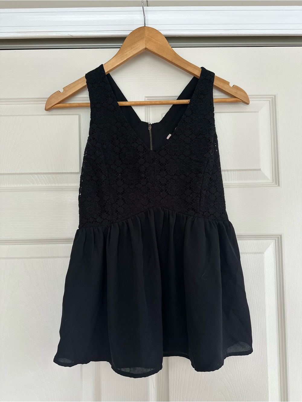 Forever 21 Black Baby Doll Racerback Tank Top Blouse
